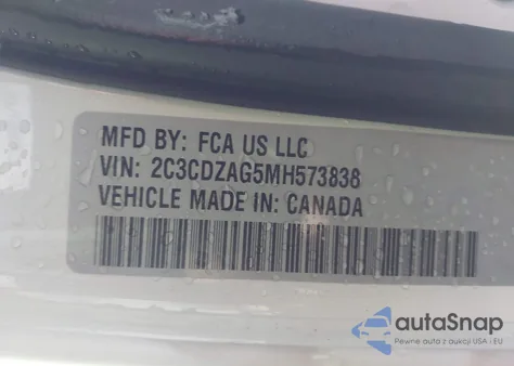 2021 Dodge Challenger Sxt z USA, uszkodzony, nr VIN 2C3CDZAG5MH573838